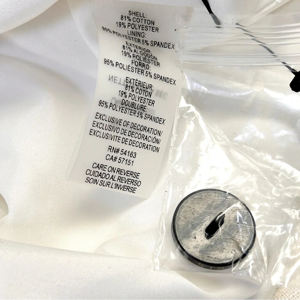 Karl Lagerfeld PARIS tweed skirt 10 white w contrasting trim Pockets above knee - Picture 12 of 16